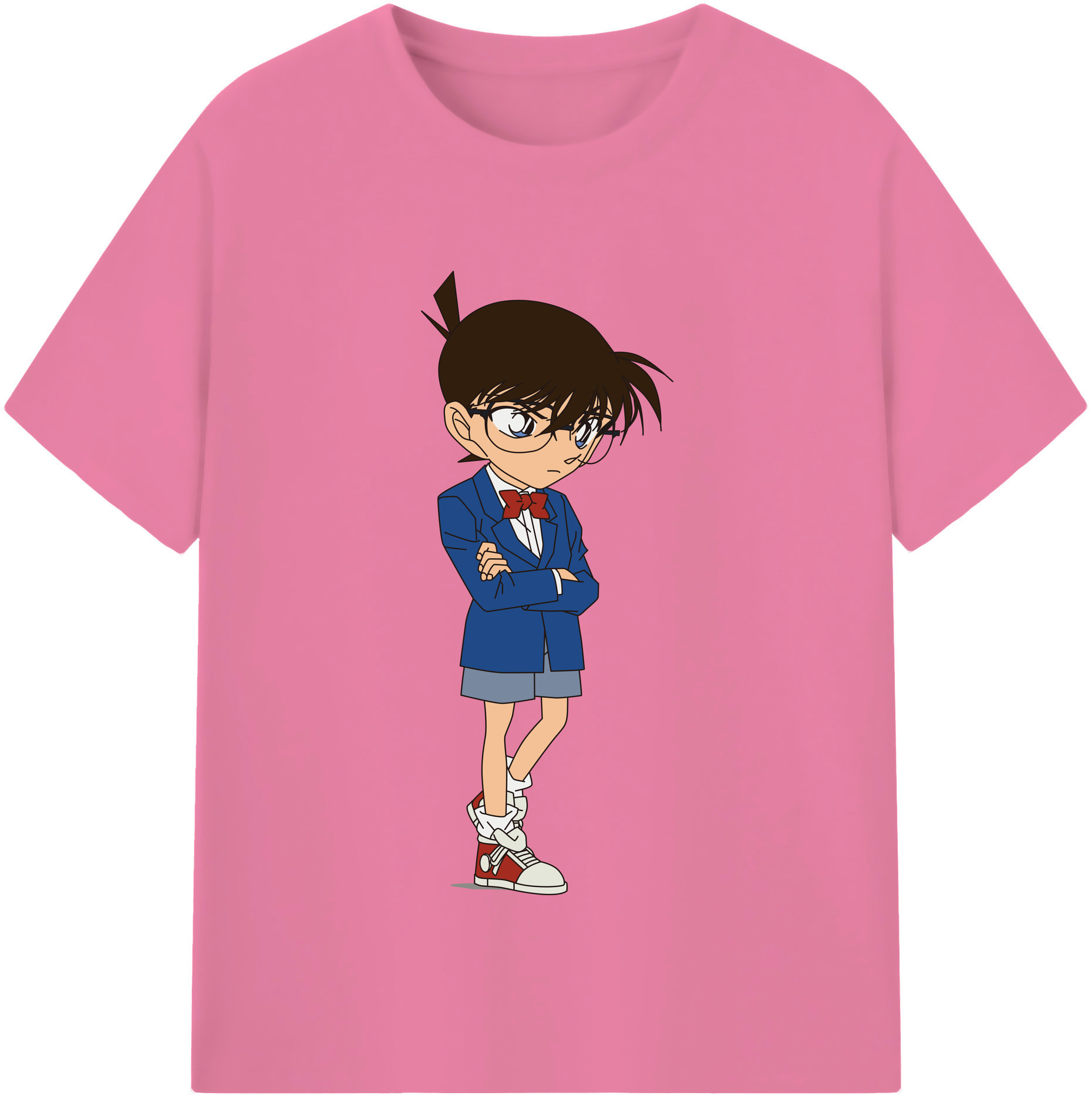 （画像用） 名探偵コナン 江戸川 コナン Detective Conan Conan Edogawa 綿100％半袖Tシャツ（フロントプリント）
